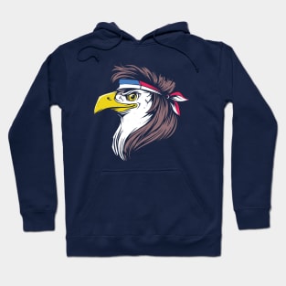 Bald Eagle with Mullet // Funny America Freedom 4th of July Hoodie